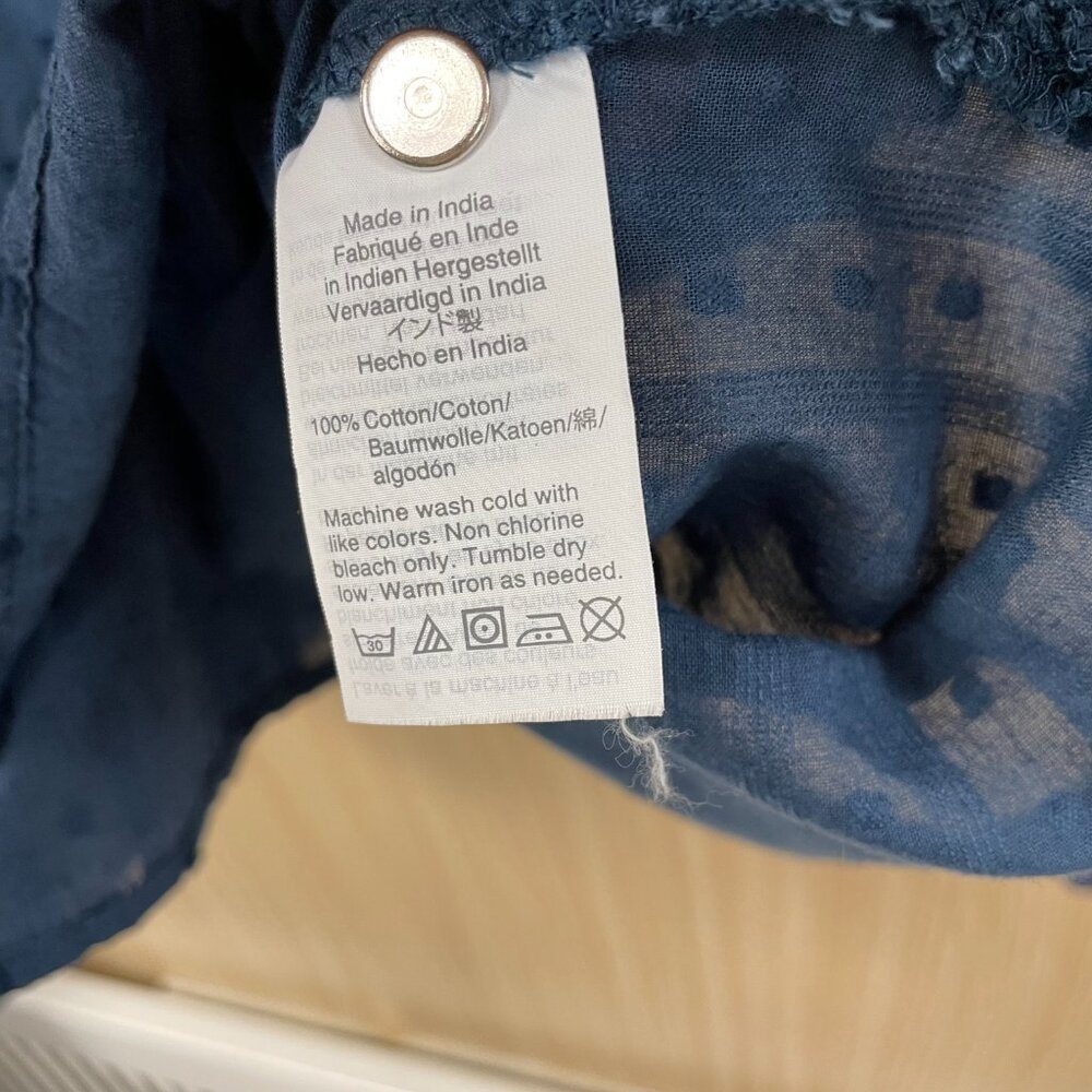 Point Sur Blue Dotted Swiss Top Size 8 - Picture 5 of 5
